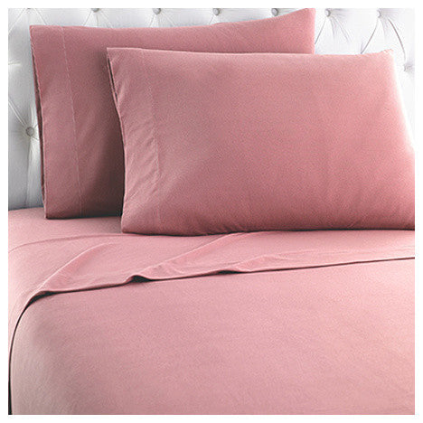 Micro Flannel Sheet Set, Frosted Rose, Twin