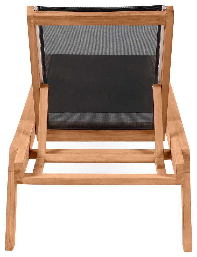 Tulum Waterproof Fabric Mesh Patio Lounger, Black