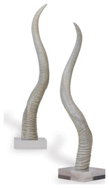 Safari Gray-White Horn Sculpture