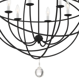 Solaris 6 Light Black Chandelier