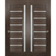 Sliding Frosted Glass Bypass Doors 60 x 96, Quadro 4088 Chocolate Ash, Rail