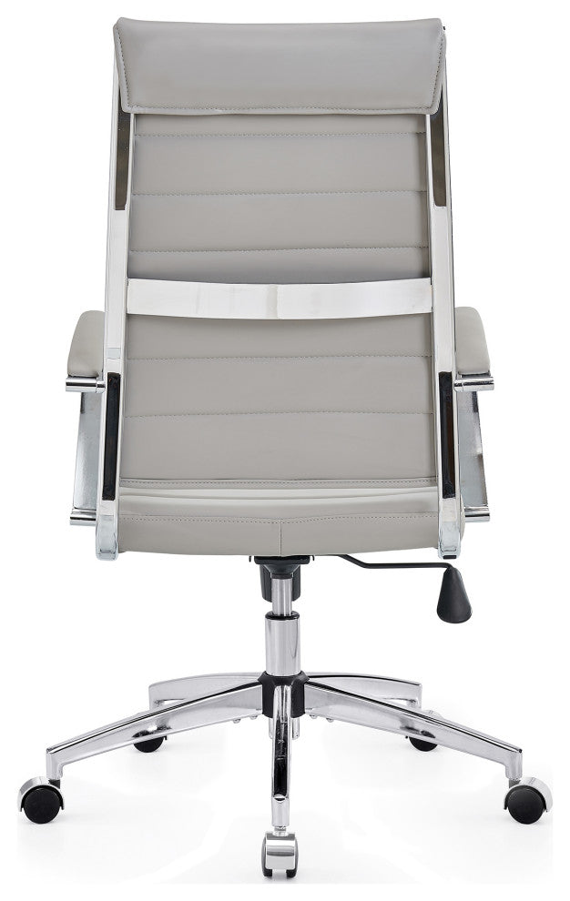 LUXMOD High Back Adjustable Swivel Computer Chair, Grey