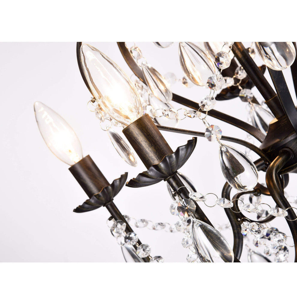 Athena 5-Light Iron and Crystal Candle Chandelier