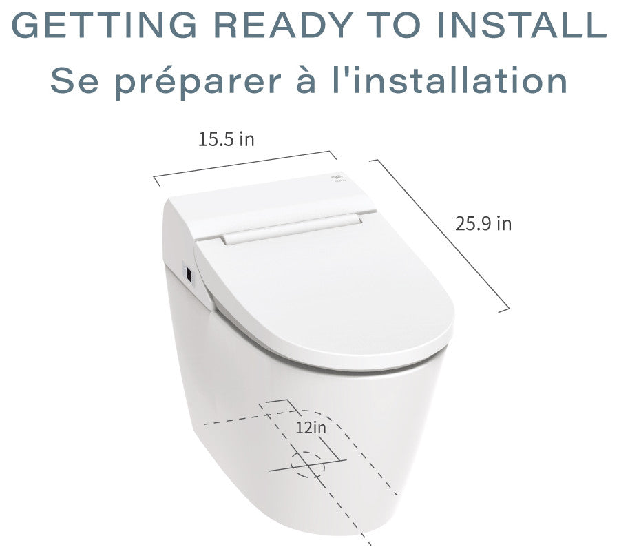 Smart Bidet Toilet with UV-A, White