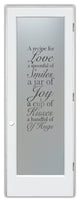 Pantry Door - Recipe for Love - Primed - 24" x 84" - Knob on Left - Pull Open