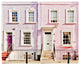 "London Pink Purple Houses" Digital Paper Print by Keri Bevan, 30"x24"