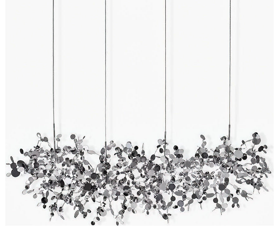 MIRODEMIÂ® Villeneuve-d'Entraunes | Nordic Chandelier in a Modern Style, Chrome, 4 Heads, Cool Light
