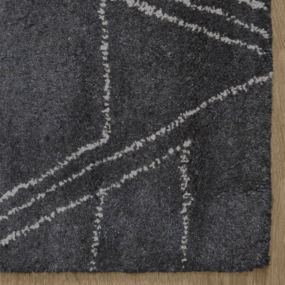 HAND KNOTTED LOOM SILK ECO-FRIENDLY RUG-Rectangle,Charcoal Beige, Contemporary