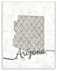 Stupell Industries Arizona Patterned Grey US State Design, 13 x 19