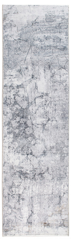 8"x10" Gray Distressed Marble Area Rug