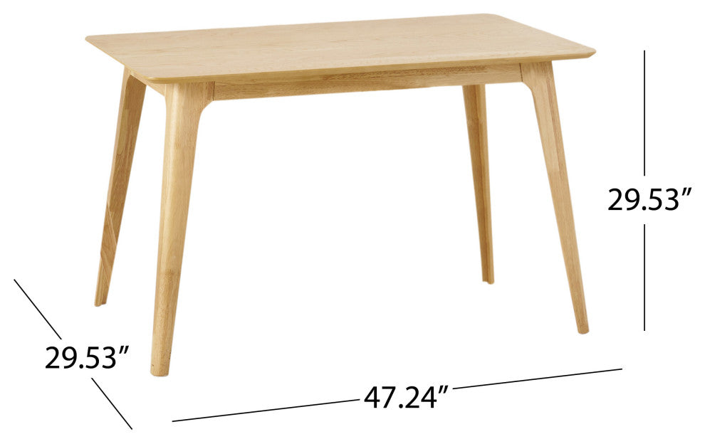 GDF Studio Katherine Mid-Century Modern 5 Piece Dining Set, Dark Gray and Natural Oak