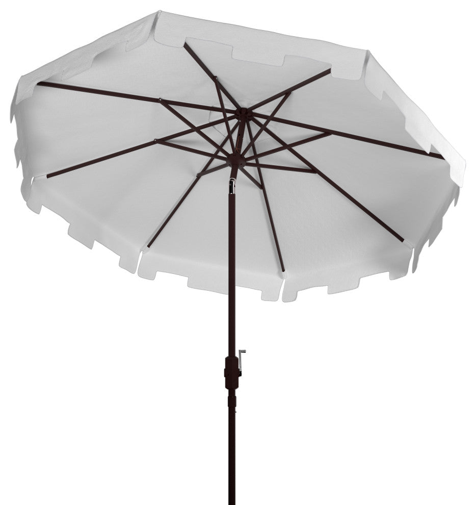 Safavieh Zimmerman 11' Round Market Umbrella, White