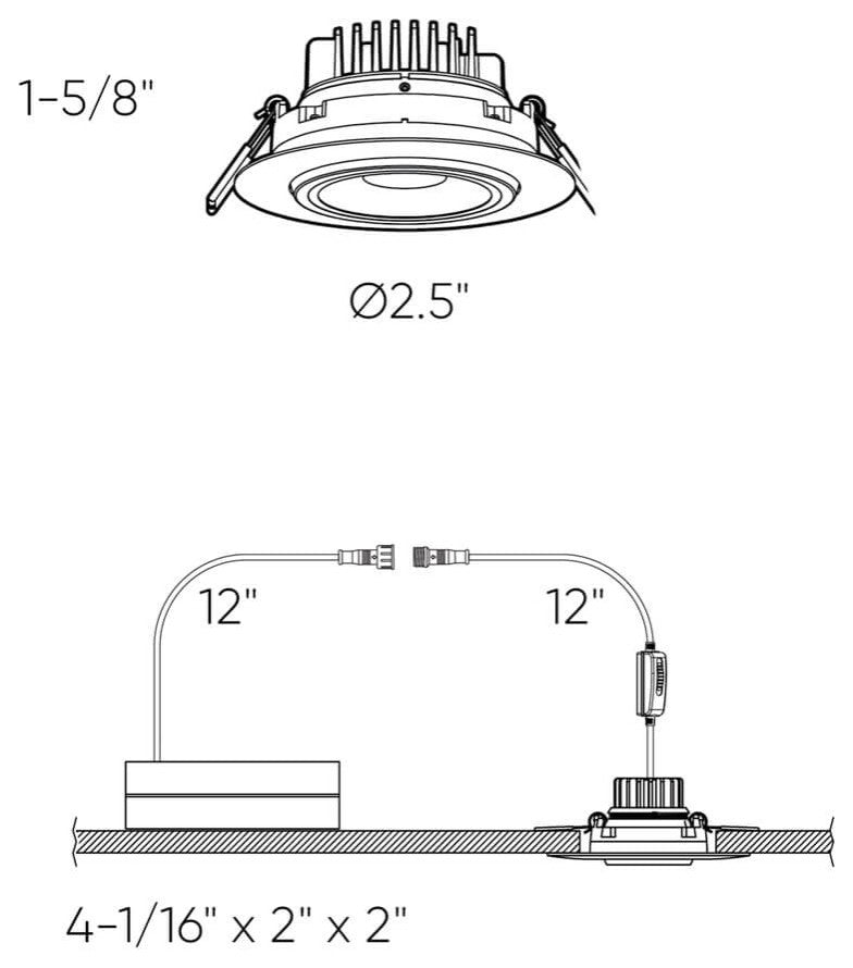 Scope 2" Round Recessed LED Gimbal Light 5CCT