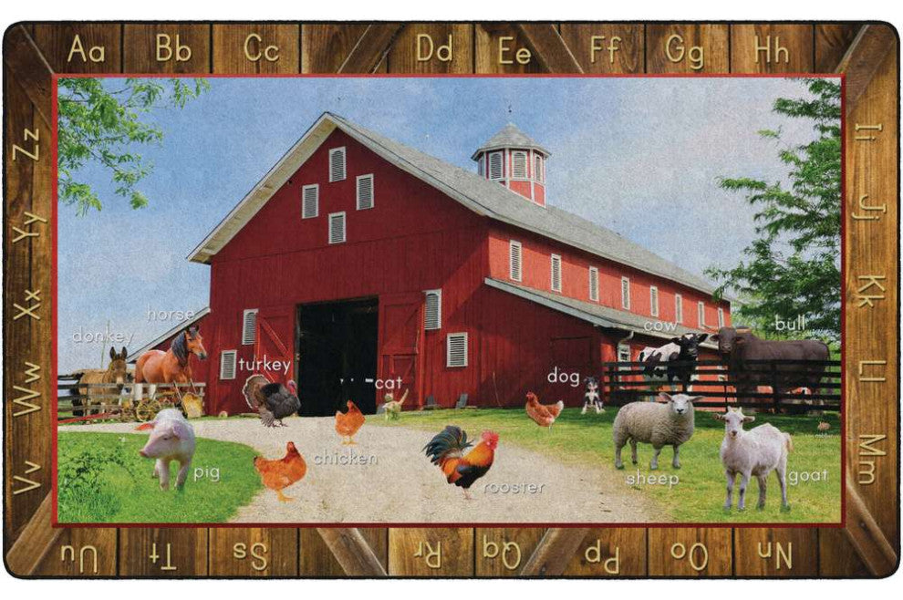 Flagship Carpets FA1015-32FS 6x8'4 See My Barn Animals Rug
