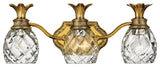 Hinkley Plantation Medium Three Light Vanity, Burnished Brass