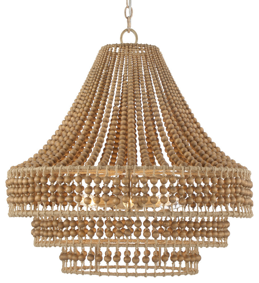 Crystorama Lighting Group SIL-B6006 Silas 6 Light 27"W Beaded - Burnished