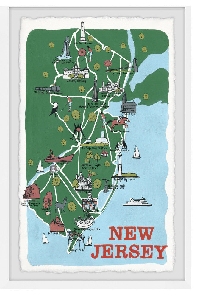 "New Jersey Spots" Framed Painting Print, 24x36