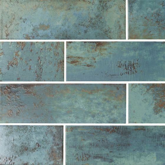 Marza Aqua 4X12 Glossy Subway Tile, (4x4 or 6x6) Max Order One Sample
