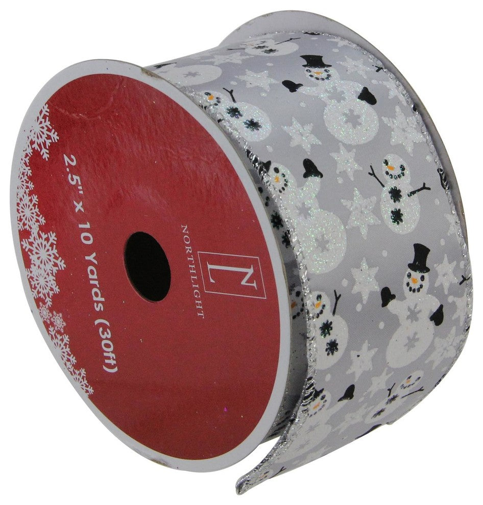 Snowmen & Snowflakes Wired Christmas Craft Ribbon