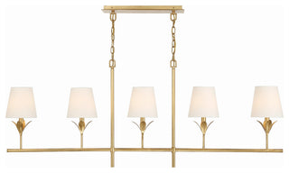 Crystorama Lighting Group 537 Broche 5 Light 54"W Linear - Antique Gold