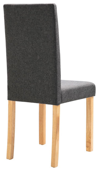 vidaXL Dining Chairs 6 Pcs Side Chair with Solid Wood Legs Dark Gray Fabric
