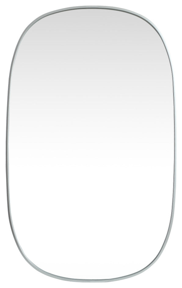 Home Living Metal Frame Oval Mirror 30x48 Inch, Silver