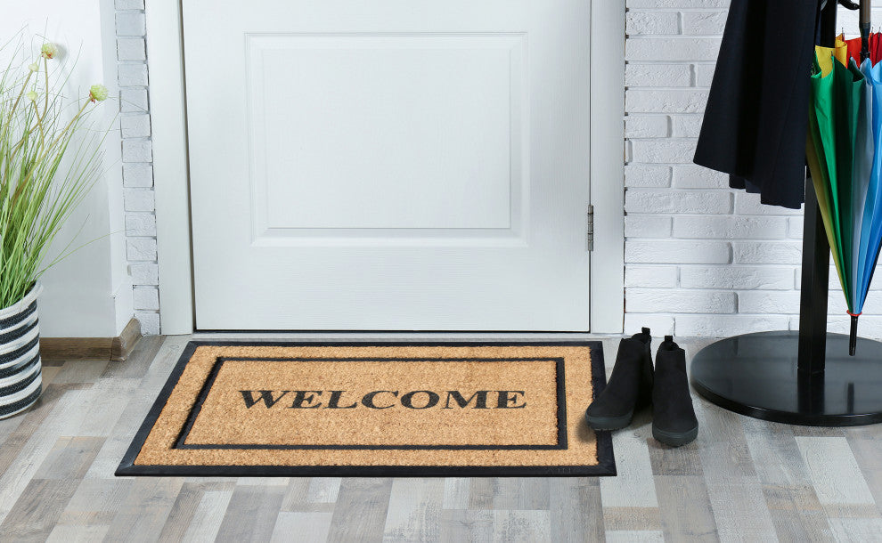 A1HC Natural Coir & Rubber Doormat, 24x39, Thick Durable Doormats for Outdoor