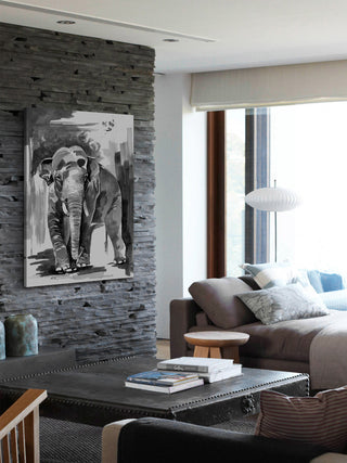 "Asian Elephant" Print on Canvas by Rachel Byler