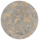 HomeRoots 8' Grey Hand Tufted Tropical Palms Round Indoor Area Rug