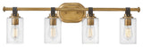 Hinkley Halstead Large Four Light Vanity, Heritage Brass
