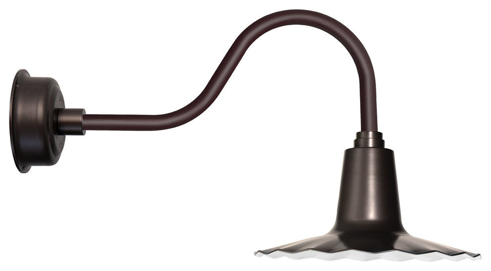 12" Iris LED Wall Light With Contemporary Arm, Mahogany Bronze