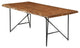 Alpine Furniture Live Edge Solid Wood Dining Table in Light Walnut (Brown)