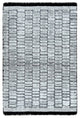 Oxford Gray Modern Textured Wool and Silk Hand Loomed Mat Oriental Rug 2'x3'