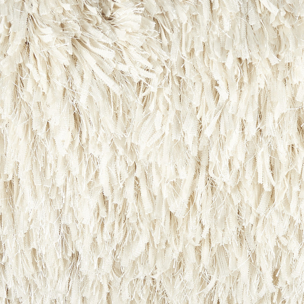 Square Ivory Shag Throw Pillow