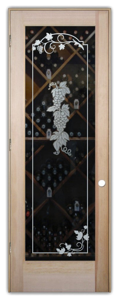 Wine Door - Grapes Strand Grape Ivy - Douglas Fir (stain grade) - 28" x 96"...