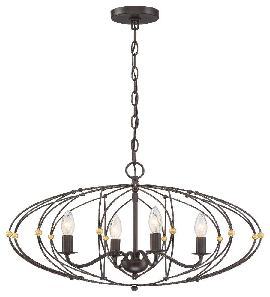 Zucca 4 Light English Bronze Chandelier