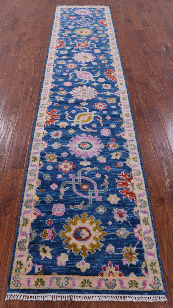 2' 6" X 12' 0" Runner Turkish Oushak Hand Knotted Wool Rug - Q15905