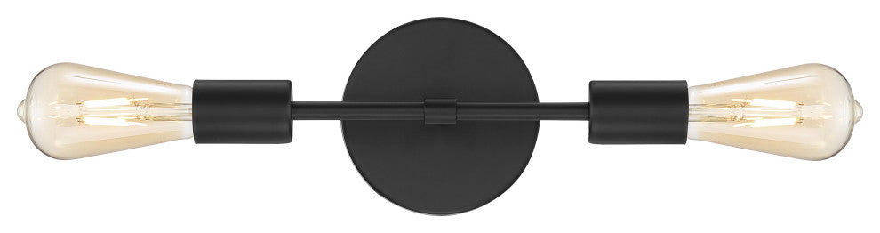 Iconic, 2-Light LED Wall Sconce, Replaceable LED, Matte Black