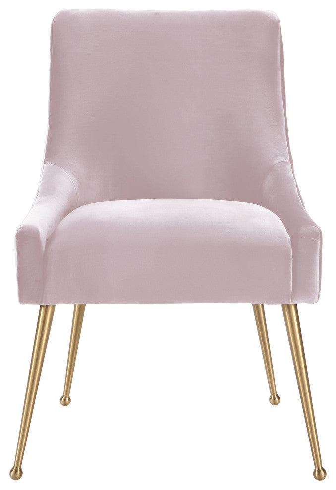Beatrix Blush Velvet Side Chair - Blush