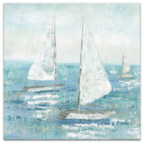 Choppy Sailboats 24x24 Canvas Wall Art