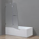 Soleil 48"x58" Completely Frameless Tub Hinged Door, Frosted, Stainless Steel