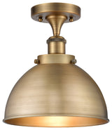 Ballston Urban Semi-Flush Mount, Brushed Brass, LED