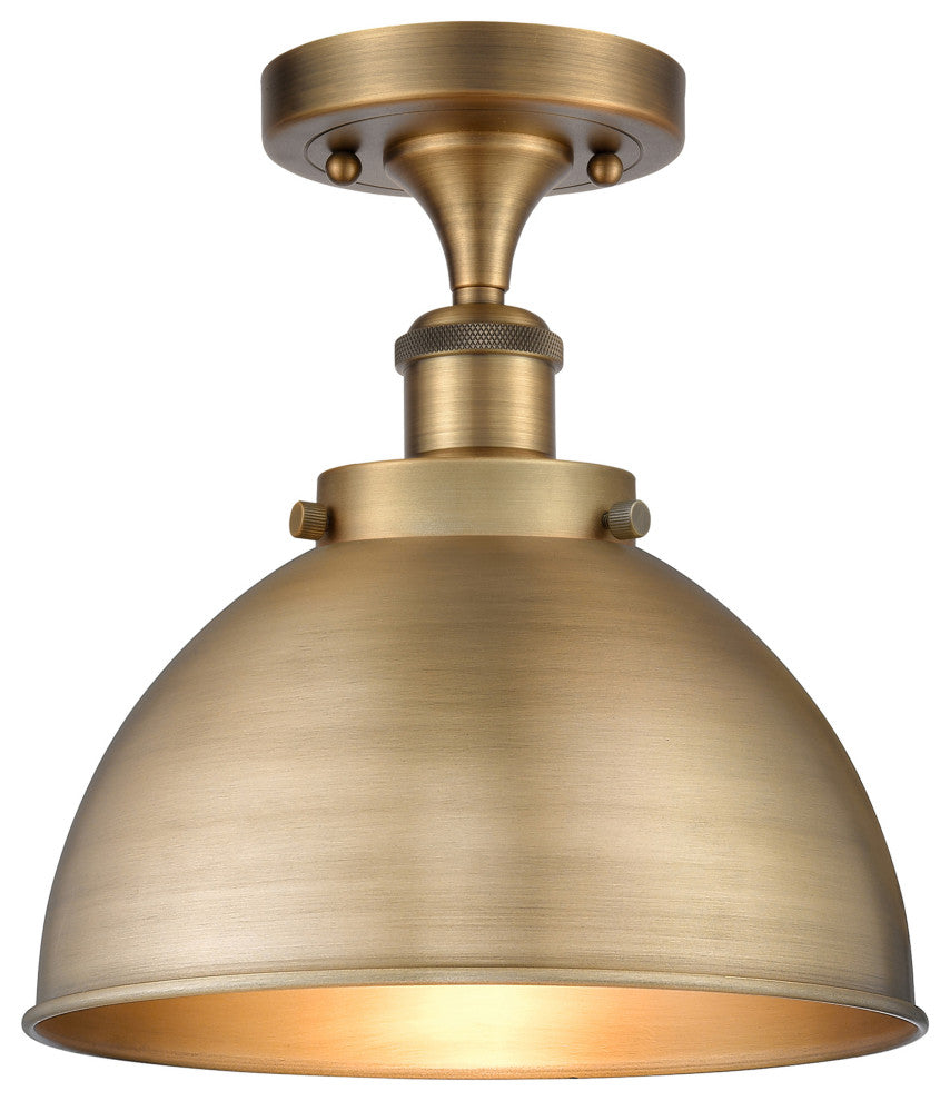 Ballston Urban Semi-Flush Mount, Brushed Brass, LED