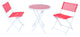 LeisureMod Outdoor Bistro Folding Table Chairs Set, Red
