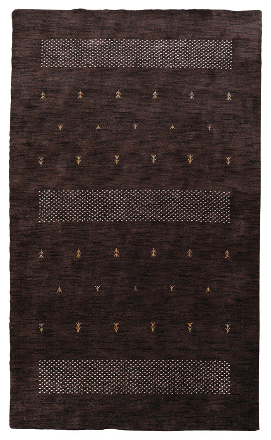 HAND KNOTTED LOOM WOOL ECO-FRIENDLY AREA RUGS - Rectangle, Brown, Contemporary