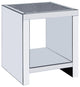 Benzara Wood and Mirror End Table with One Shelf, Clear