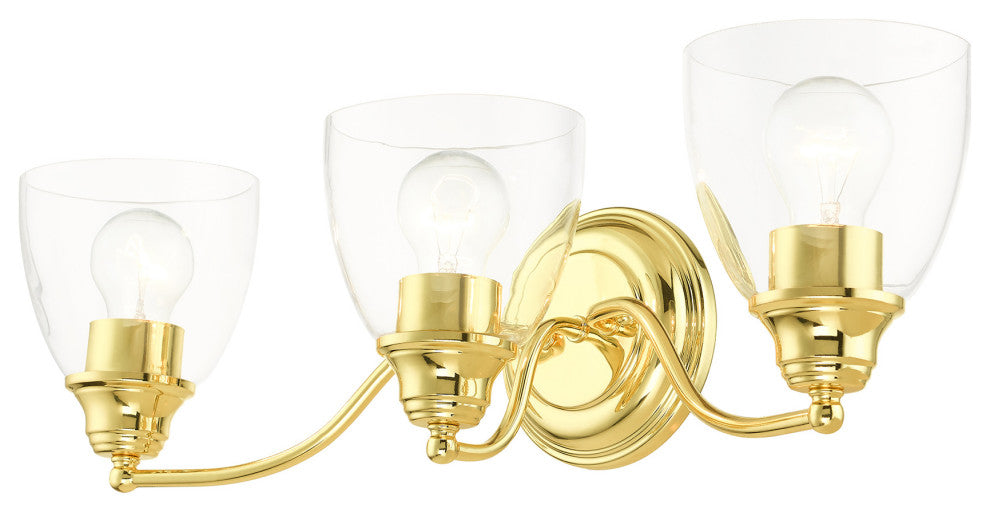 Polished Brass Transitional, Colonial, Vanity Sconce