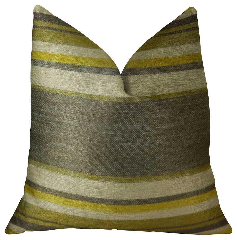 Olive and Fig Gray Citrine and Ivory Handmade Luxury Pillow, 20"x36" King