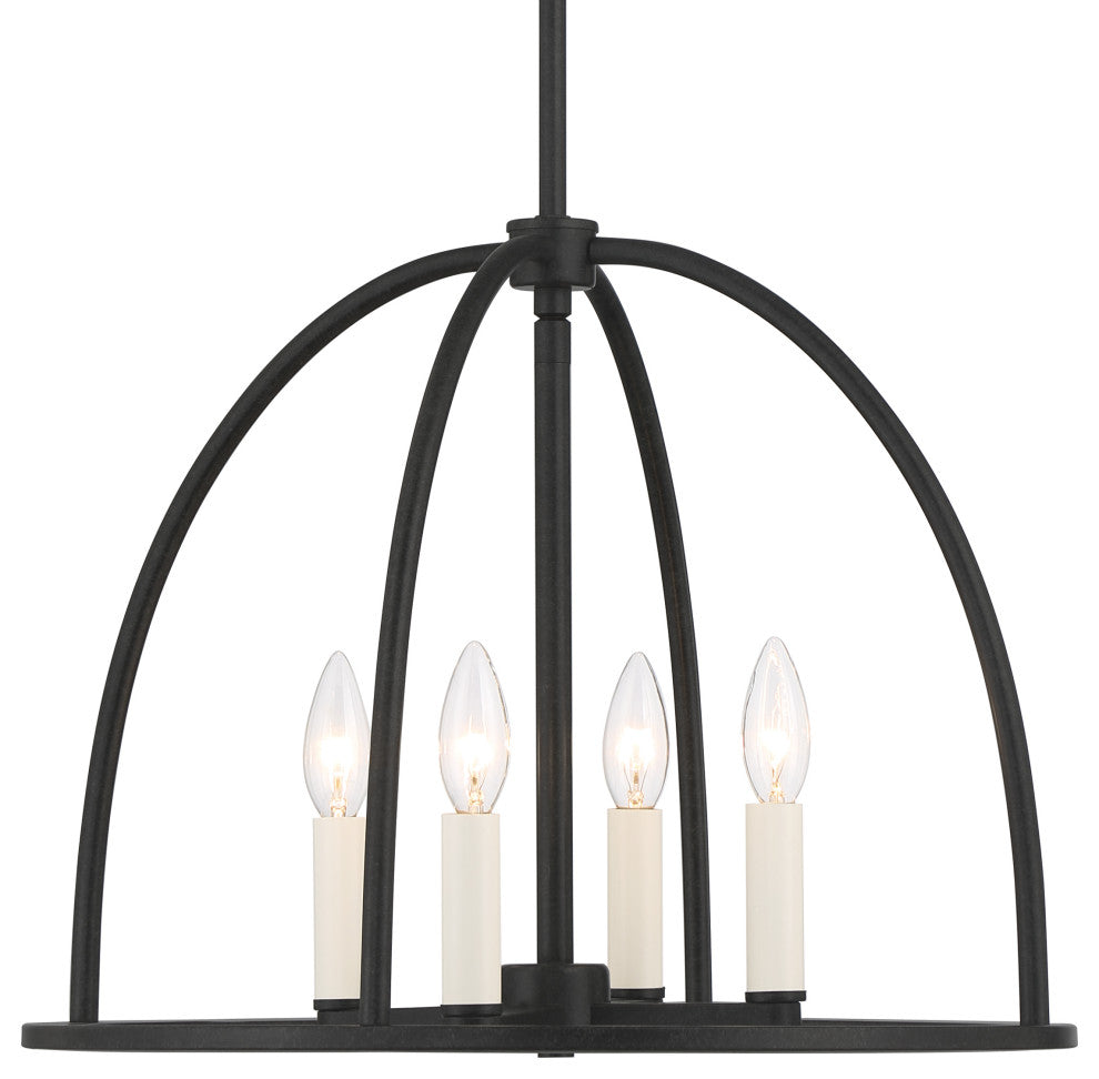 Abbott Four Light Chandelier in Black