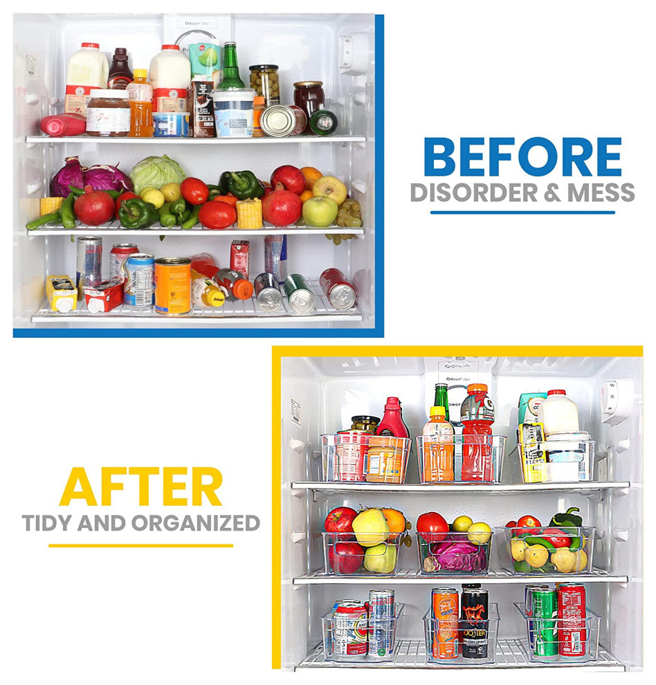 Set of 8 Pantry Organizers Clear Plastic Pantry Storage Racks